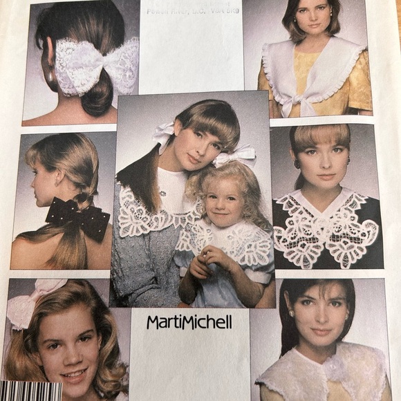McCall's Pattern 3205- collars and hair bows for women and children . Uncut - Picture 3 of 10